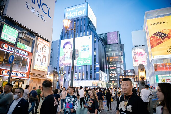 Osaka Dotonbori Night Photoshoot - Private | Pro Photographer - Stop 2: Ebisubashi Bridge Zone (Neon Reflections and Photo-Friendly Angles)