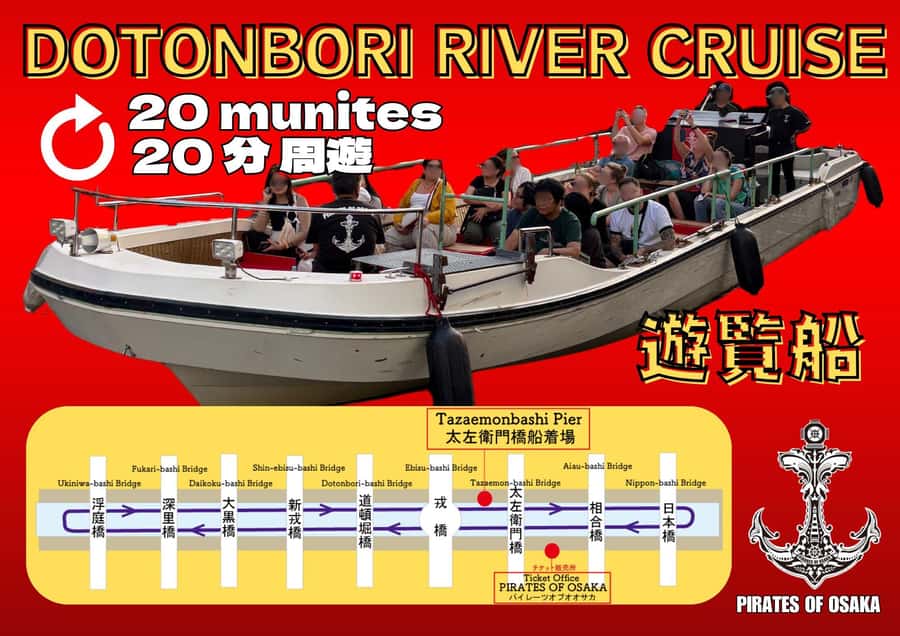 Osaka: Dotonbori's Bridges 20-Minute Cruise - Key points at a glance