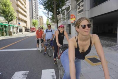 Osaka E-Bike Tour With A Local Guide - Meeting outside Lawson and getting rolling with confidence
