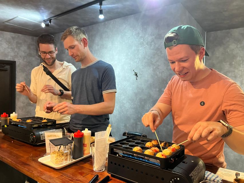 Osaka Sake Tasting with Takoyaki Cooking - Cooking your personalized takoyaki: wagyu, cheese, and your own choices