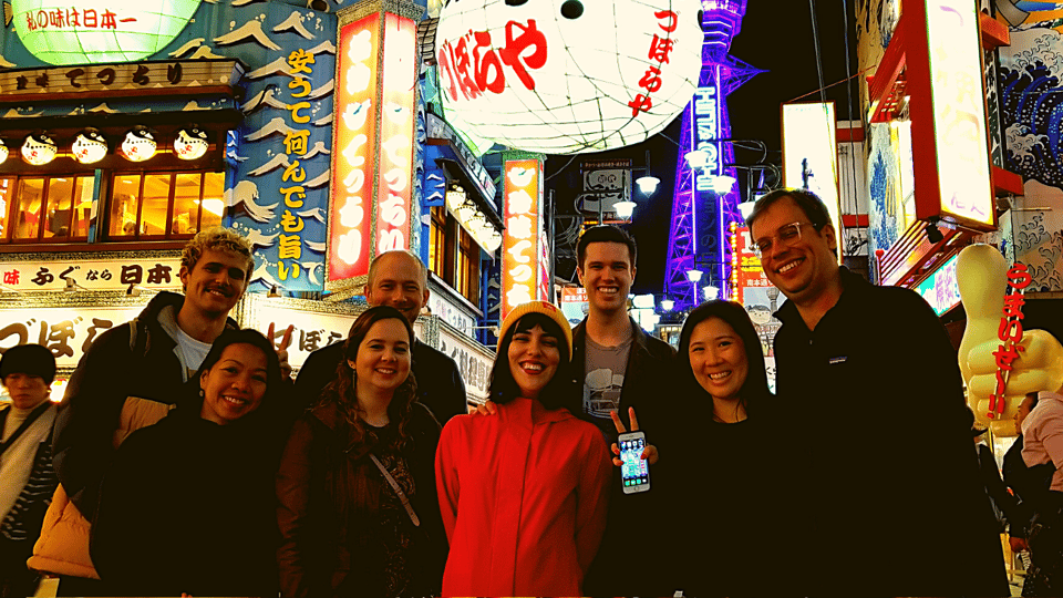 Osaka: Shinsekai Food Tour with 13-15 Dishes at 5 Eateries - Meet at Dobutsuen-mae: Lanterns, Names, and a Small Group Win