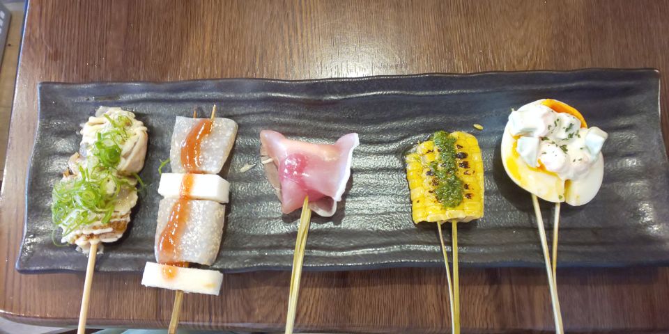Osaka: Shinsekai Food Tour with 13-15 Dishes at 5 Eateries - Kushikatsu Skewers: Osaka’s Lightly Fried Everything Moment