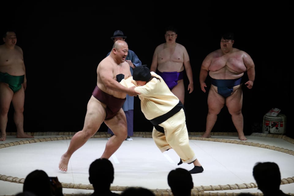 Osaka: Sumo Stage Show with Bento or Snack + Fight & Photo - The Audience Participation and the Fight & Photo Promise