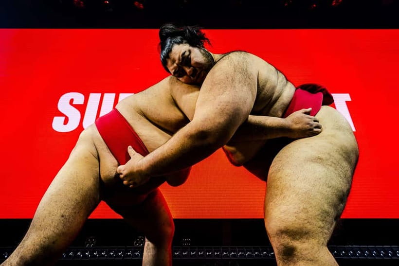 Osaka:SUMO BEATS SHOWCASE: Taiko Drum and Wagyu burger! - The moments you’ll remember: clash of fighting spirit, then you get to join